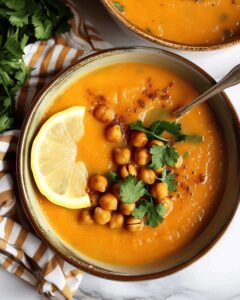 Hearty Moroccan Sweet Potato Soup with Chickpeas Recipe