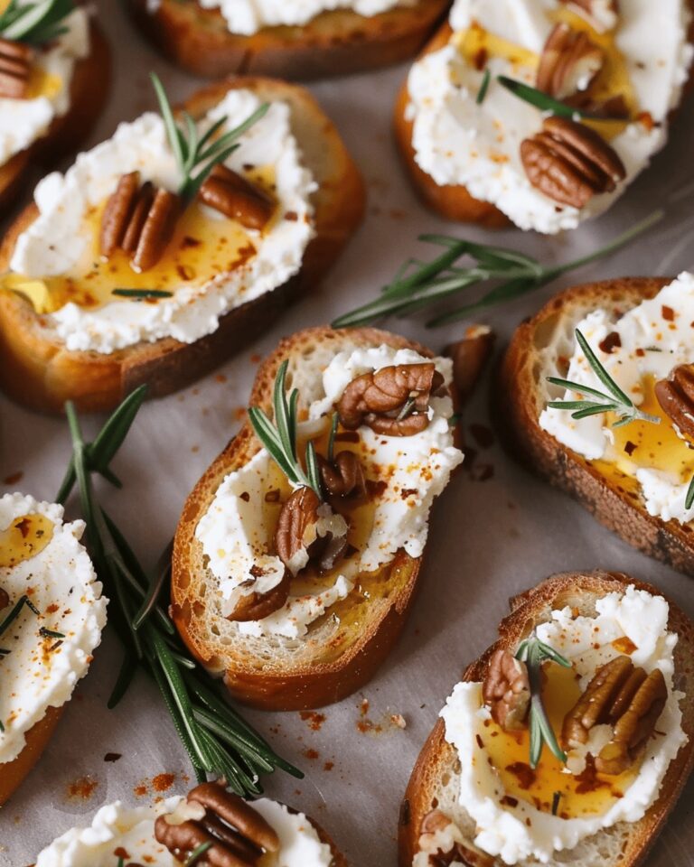 Crispy Feta Crostini with Sweet Drizzle Recipe