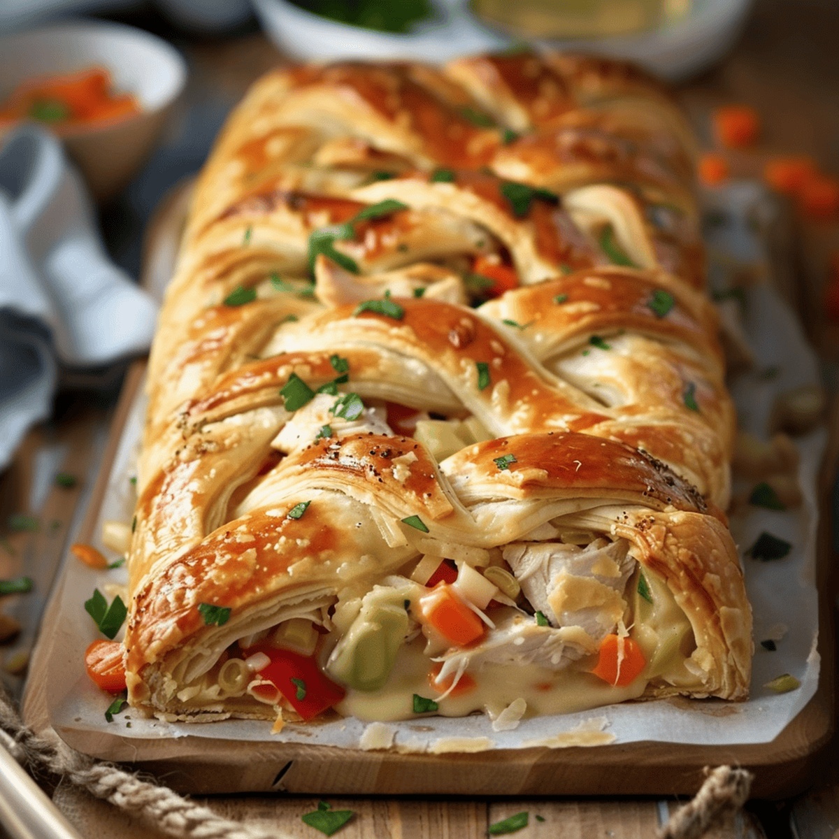 Chicken Pot Pie Crescent Braid Recipe