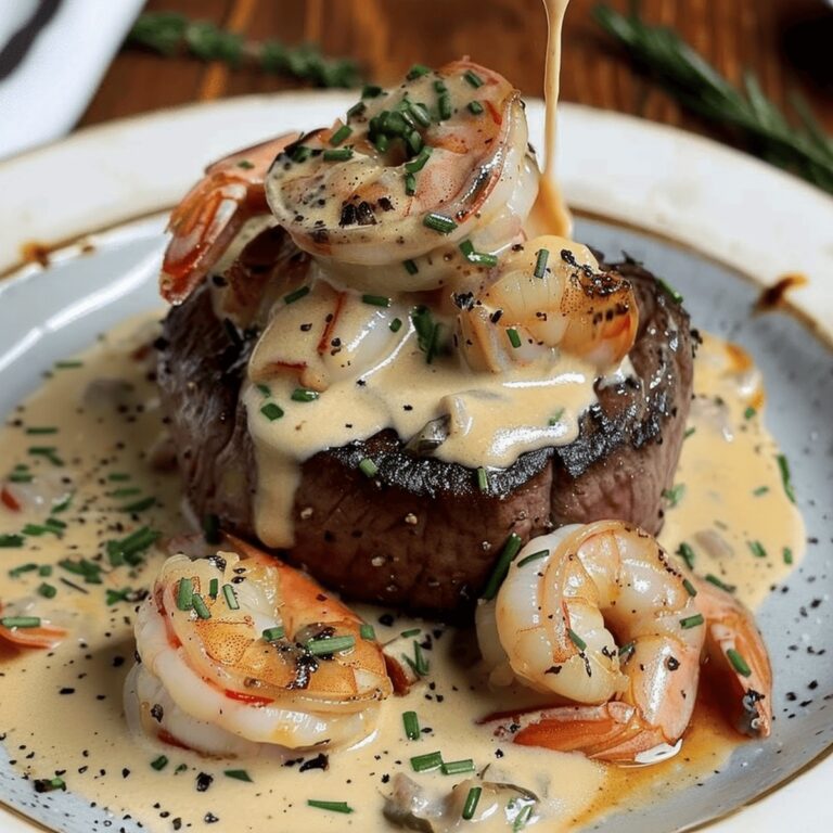 Filet Mignon with Shrimp and Lobster Cream Sauce Recipe