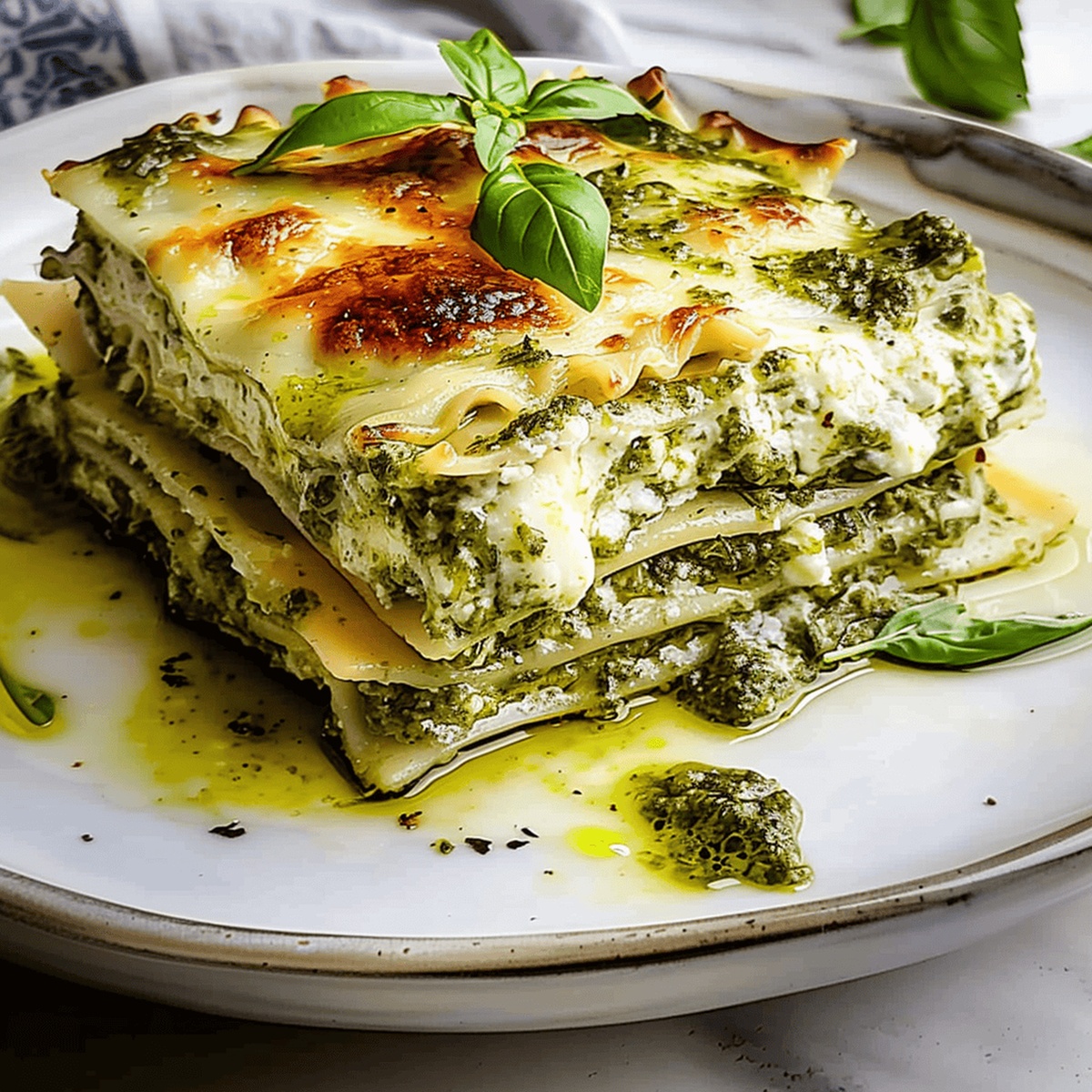Pesto Layered Lasagna Recipe