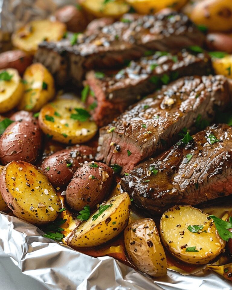 Crispy Garlic Herb Steak & Potato Bundles Recipe