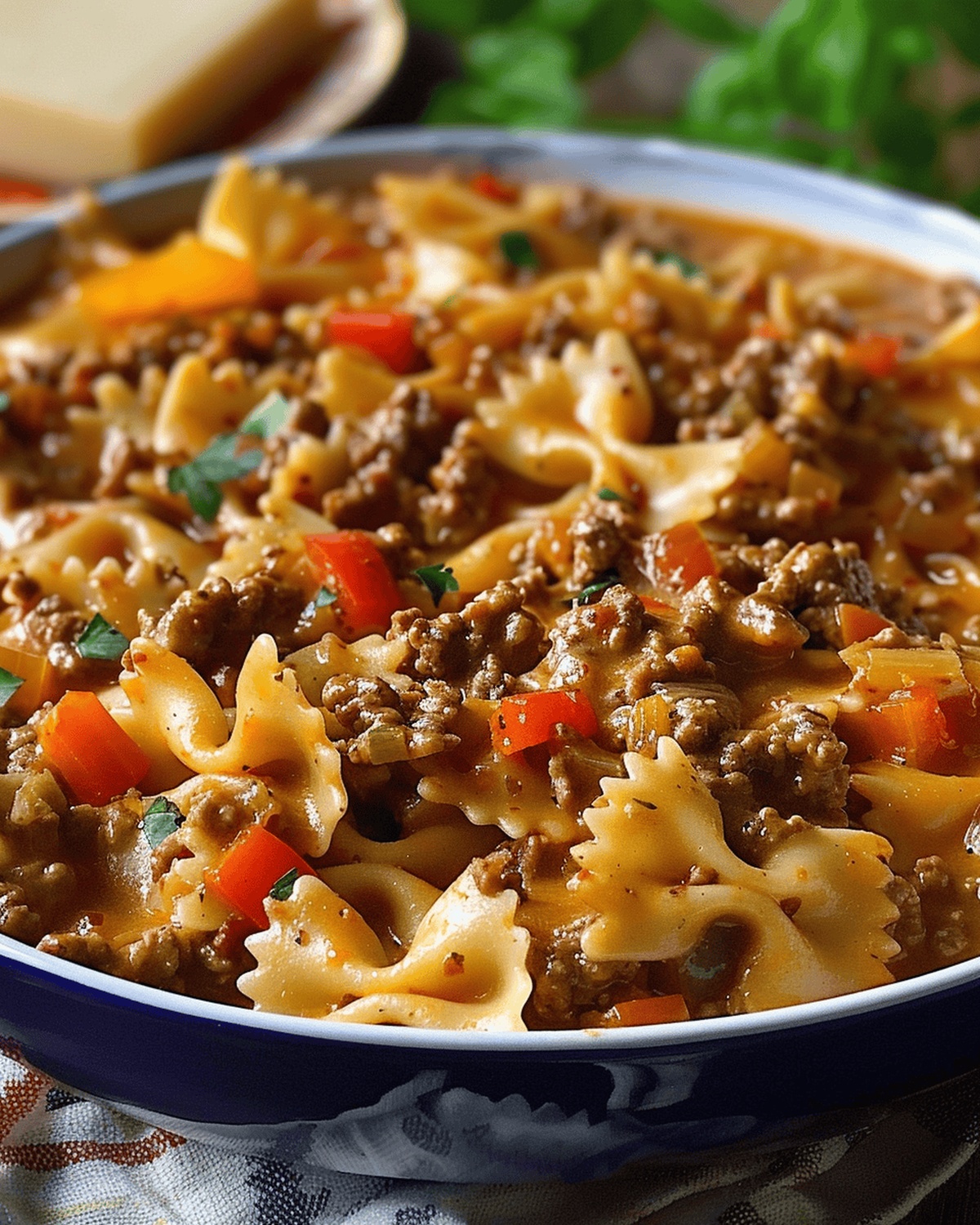 Luscious Cheesy Beef Pasta Recipe
