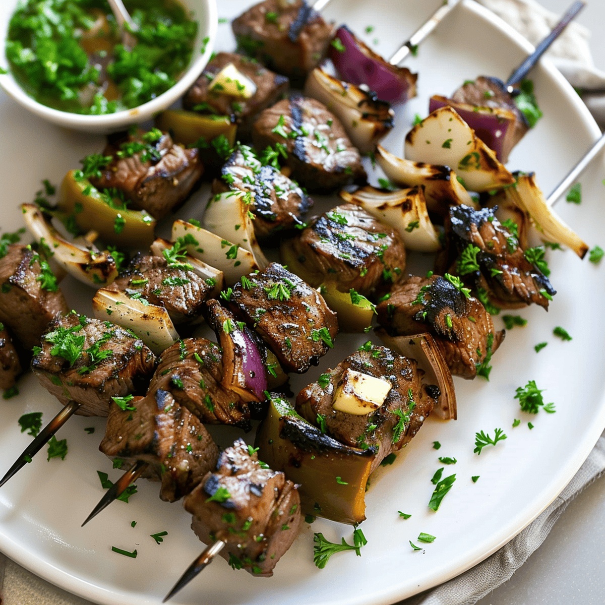 Garlic Butter Steak Kabobs Recipe