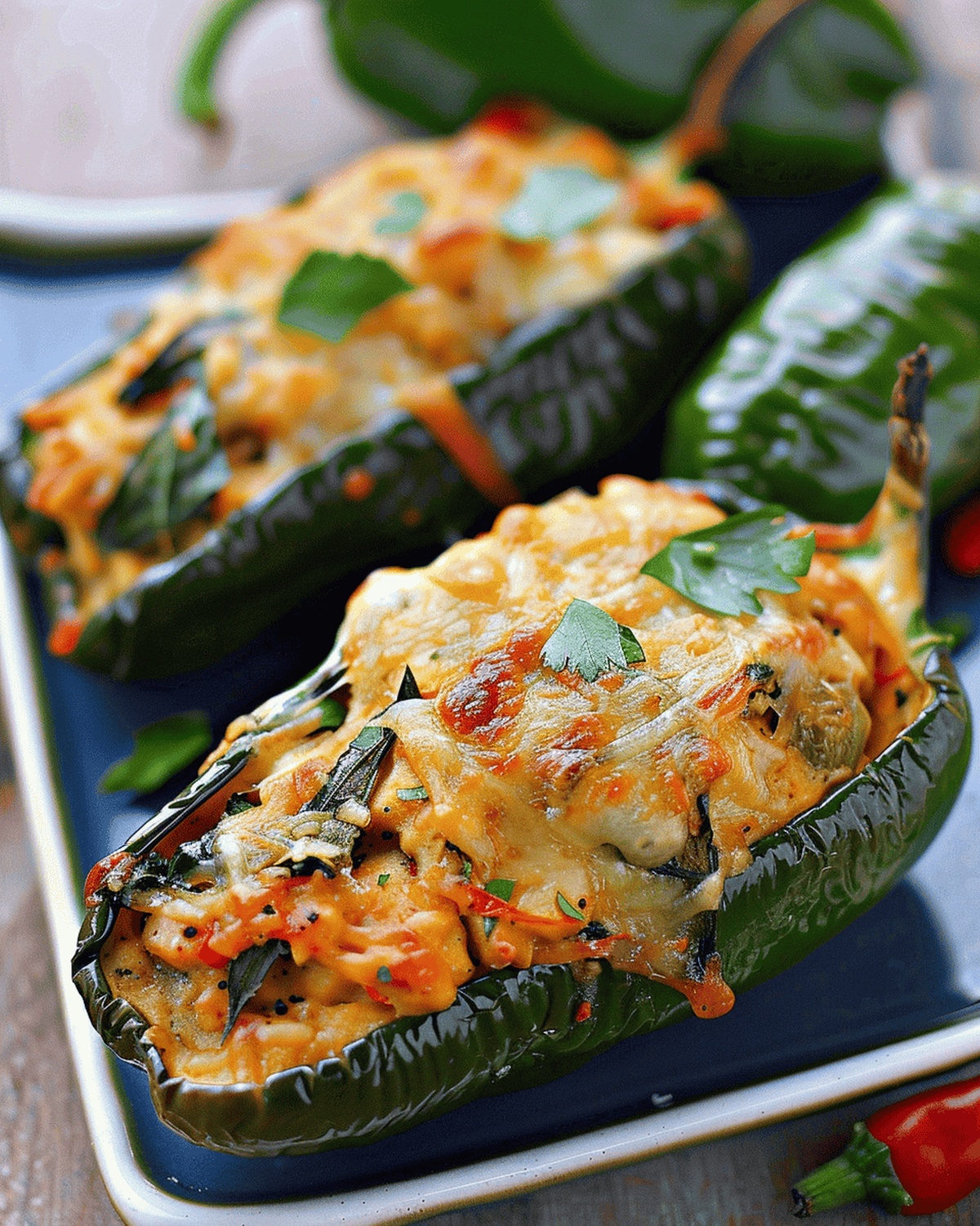 Creamy Stuffed Poblano Peppers Recipe