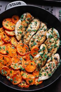 Sauted Sweet Potatoes with Maple Glazed Chicken Recipe