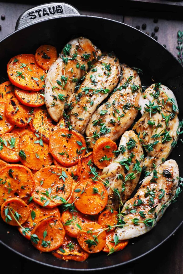 Sauted Sweet Potatoes with Maple Glazed Chicken Recipe