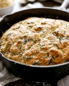 Rustic Herb-Infused Parmesan Skillet Bread Recipe