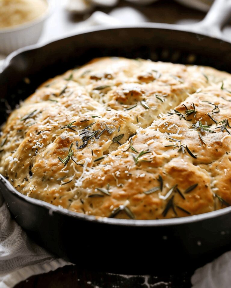Rustic Herb-Infused Parmesan Skillet Bread Recipe