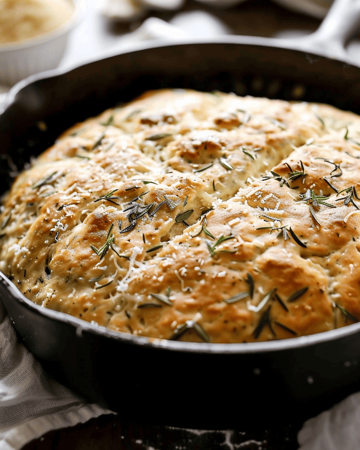 Rustic Herb-Infused Parmesan Skillet Bread Recipe