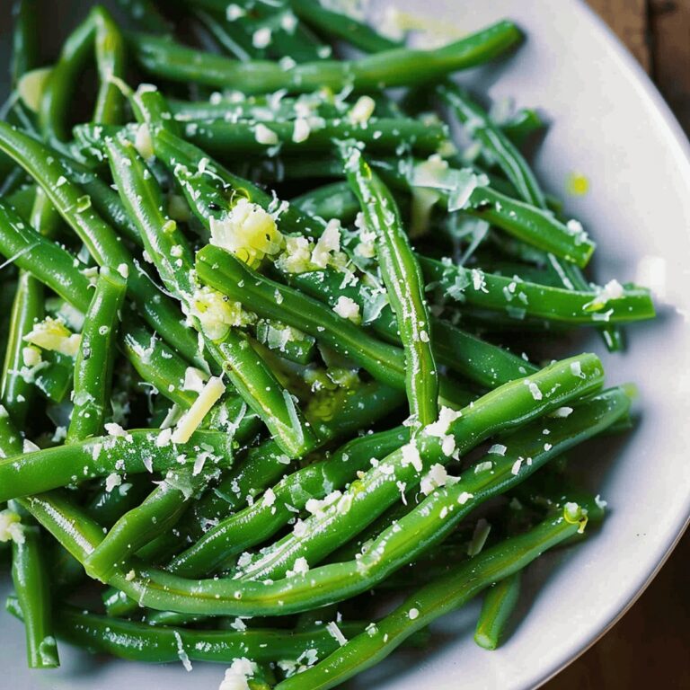 Garlic Green Beans with Olive Oil and Parmesan Recipe