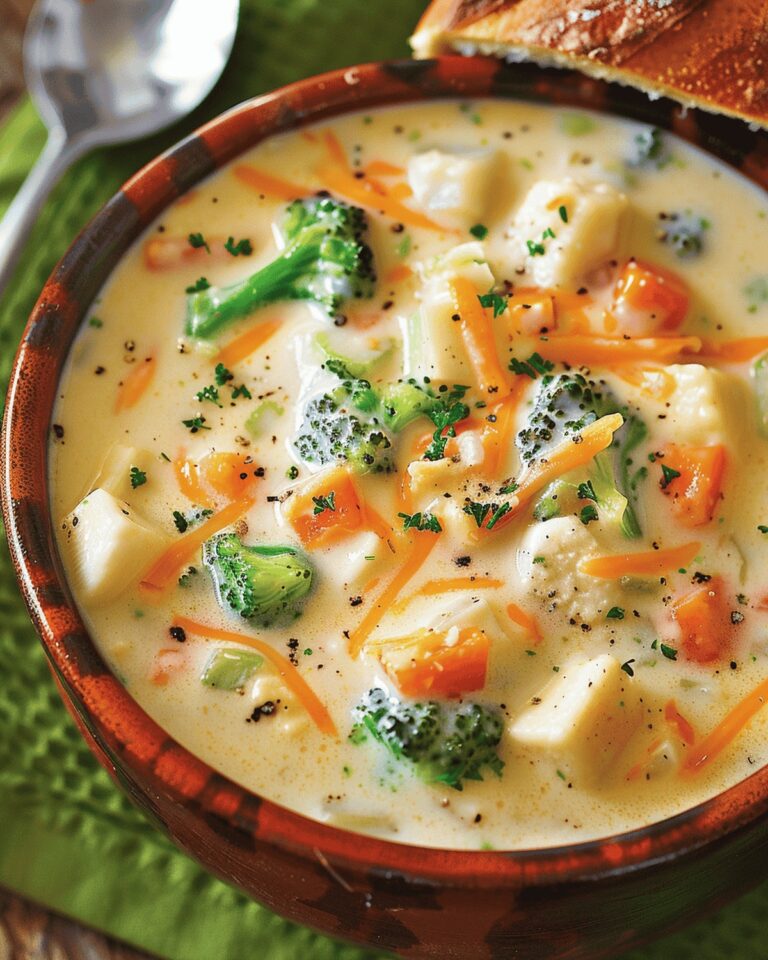 Hearty Cheddar and Vegetable Soup Bowl Recipe