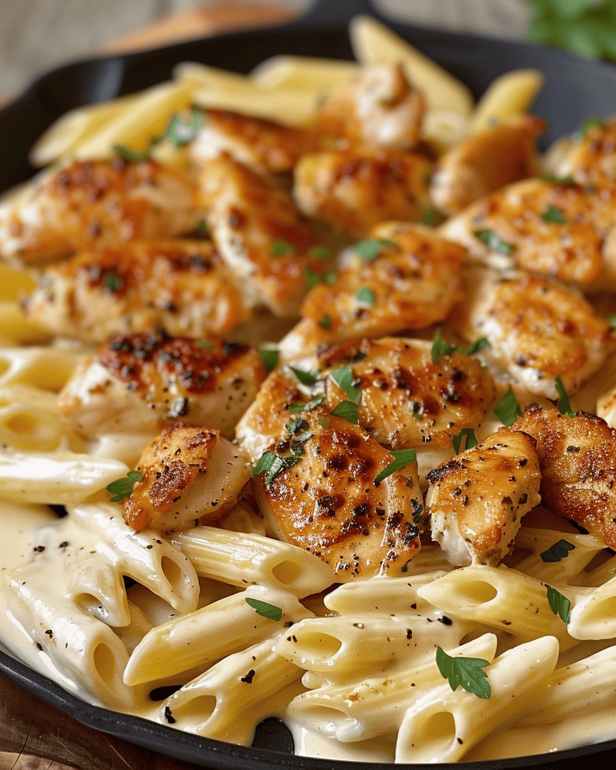 Tender Herb Garlic Chicken and Cheesy Penne Feast Recipe