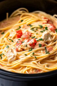 Hearty Crockpot Chicken Spaghetti Recipe
