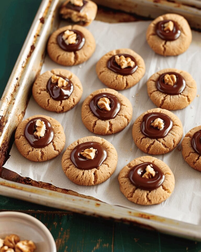 Buttery Caramel-Walnut Chocolate Thumbprint Cookies Recipe