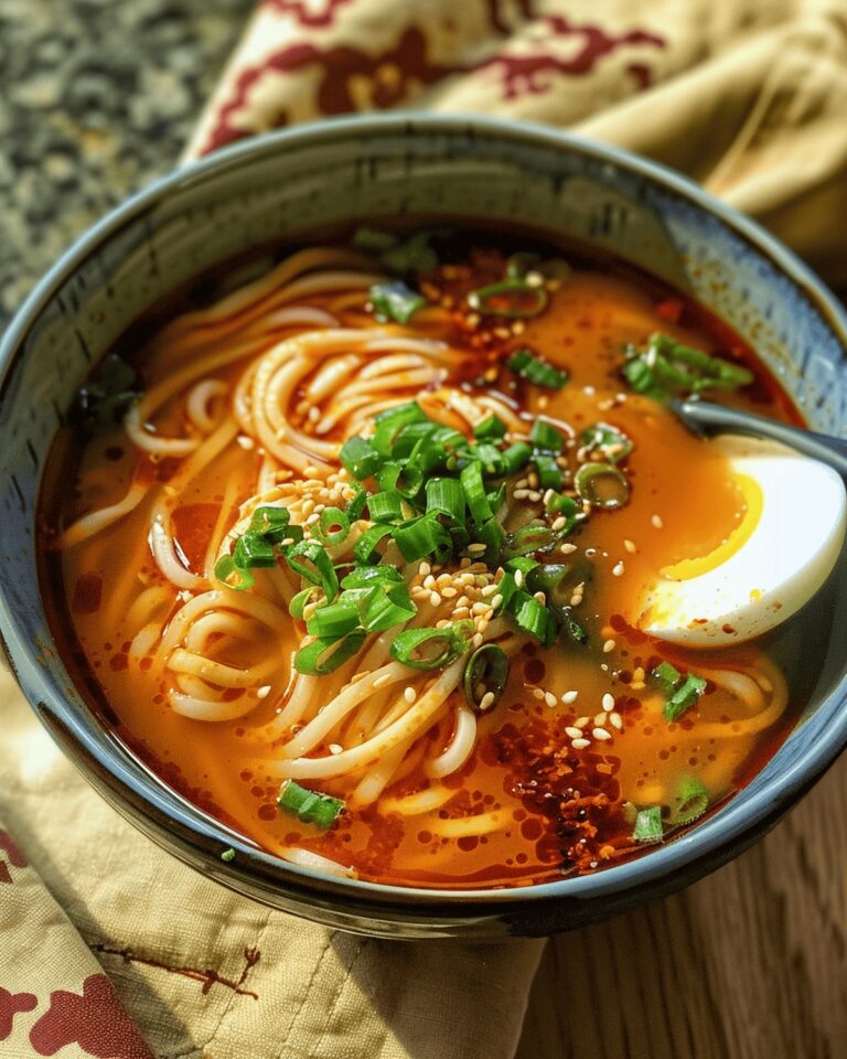 Fiery Spicy Miso Garlic Noodle Soup Recipe