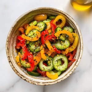 TikTok Cucumber Bell Pepper Salad Recipe