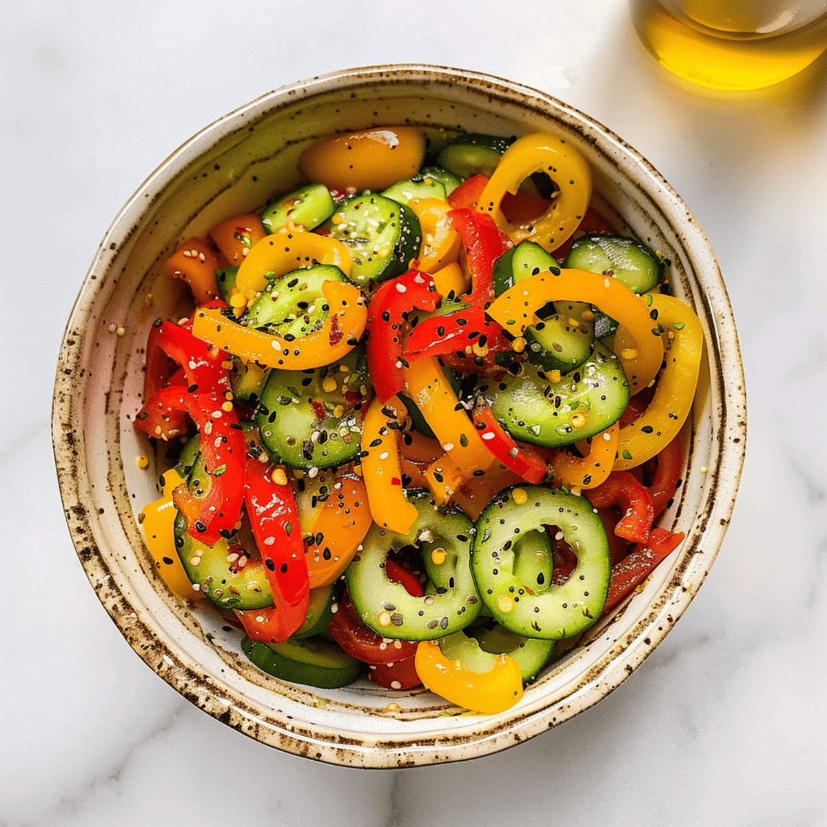 TikTok Cucumber Bell Pepper Salad Recipe