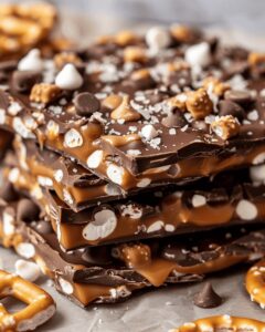 Salted Caramel Pretzel Bark Recipe