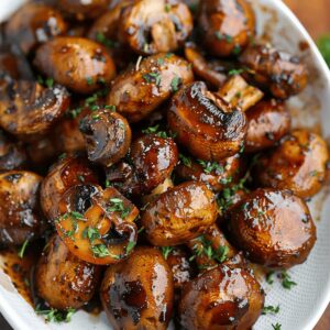 Balsamic Soy Roasted Garlic Mushrooms Recipe