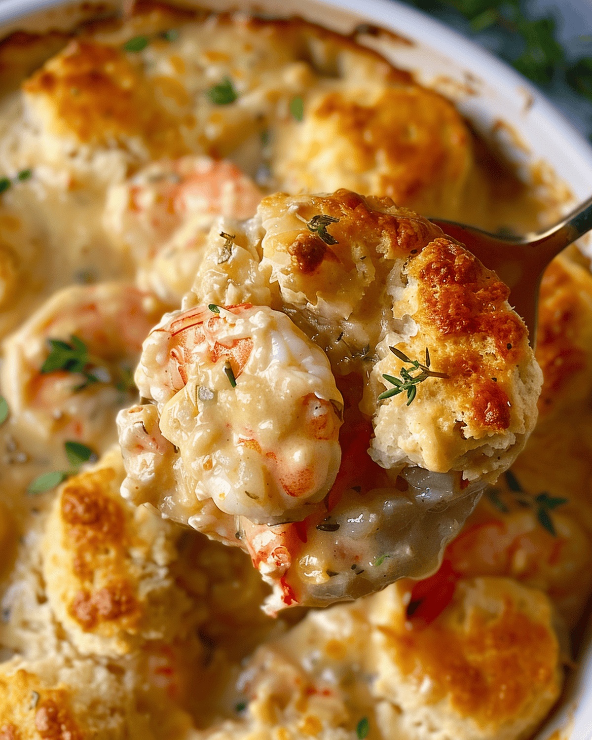 Cheesy Cheddar Bay Biscuit Seafood Casserole Recipe
