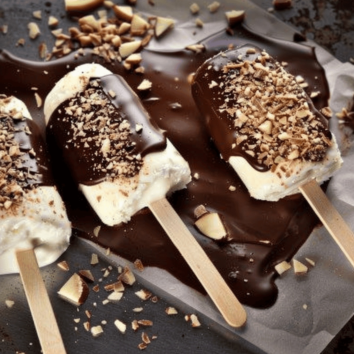 Chocolate-Dipped Banana Cream Pops Recipe