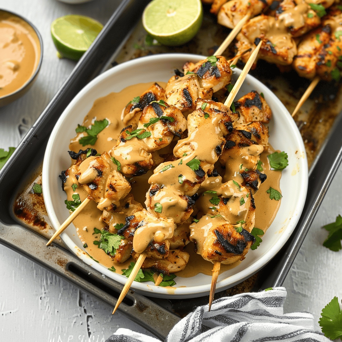 Thai Peanut Chicken Skewers Recipe