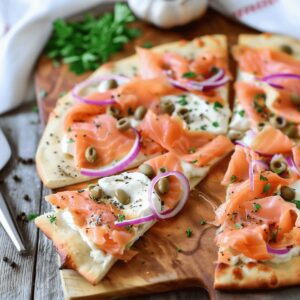 Smoked Salmon and Cream Cheese Pizza Recipe