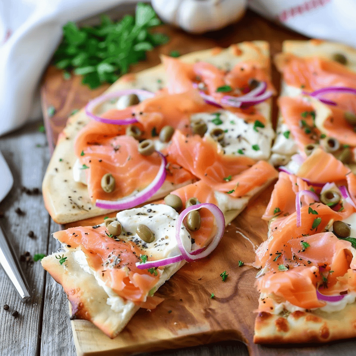 Smoked Salmon and Cream Cheese Pizza Recipe