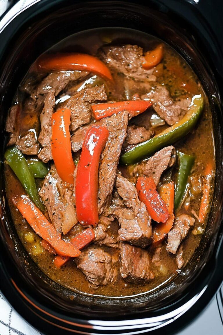 Tender Slow Cooker Pepper Steak Recipe