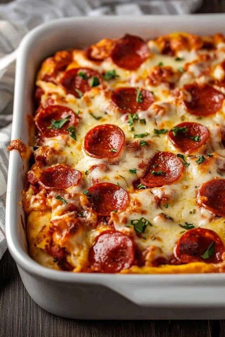 Cheesy Pizza Casserole Pie Recipe