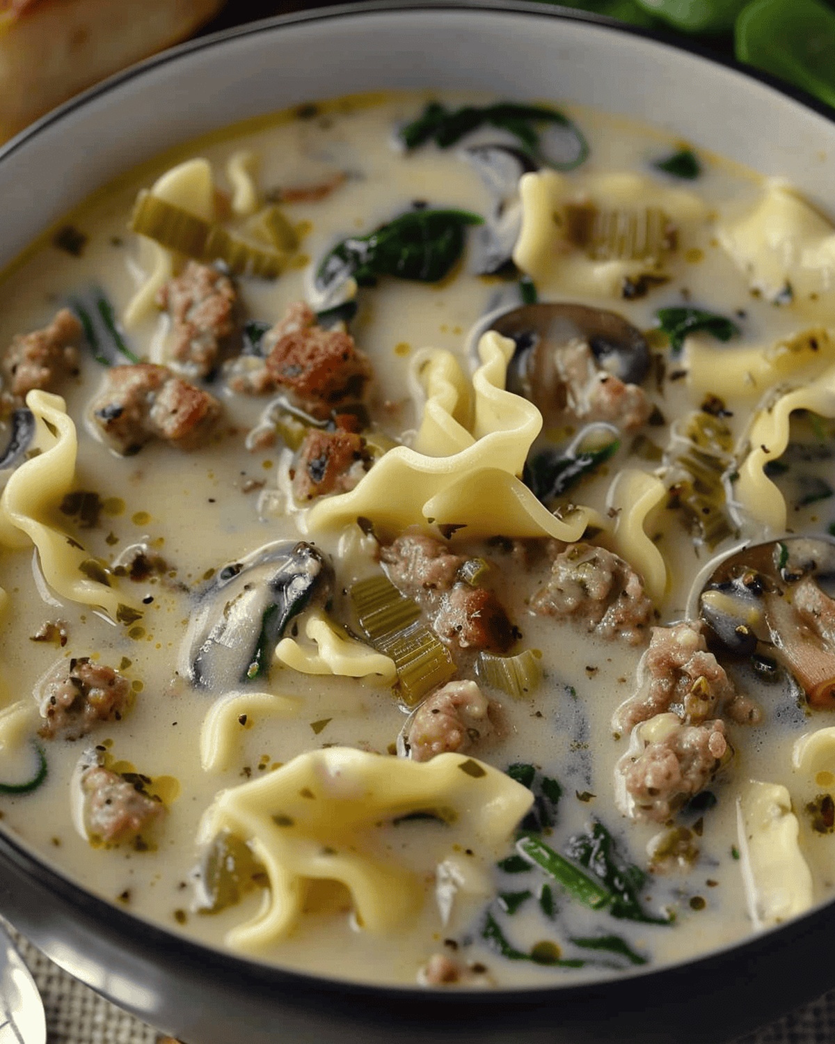 Hearty Spinach Sausage Lasagna Soup Recipe