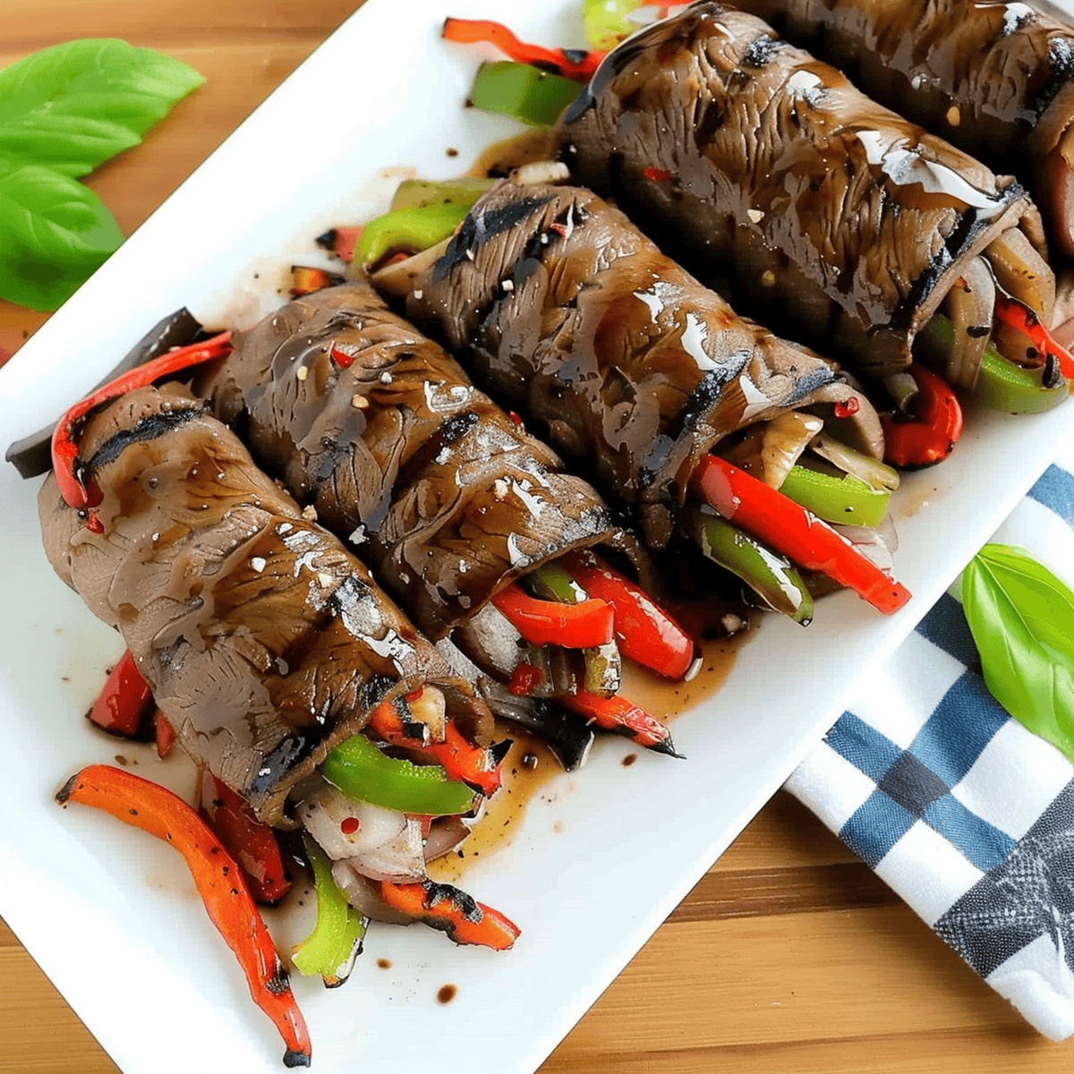 Rosemary Balsamic Glazed Steak Rolls Recipe