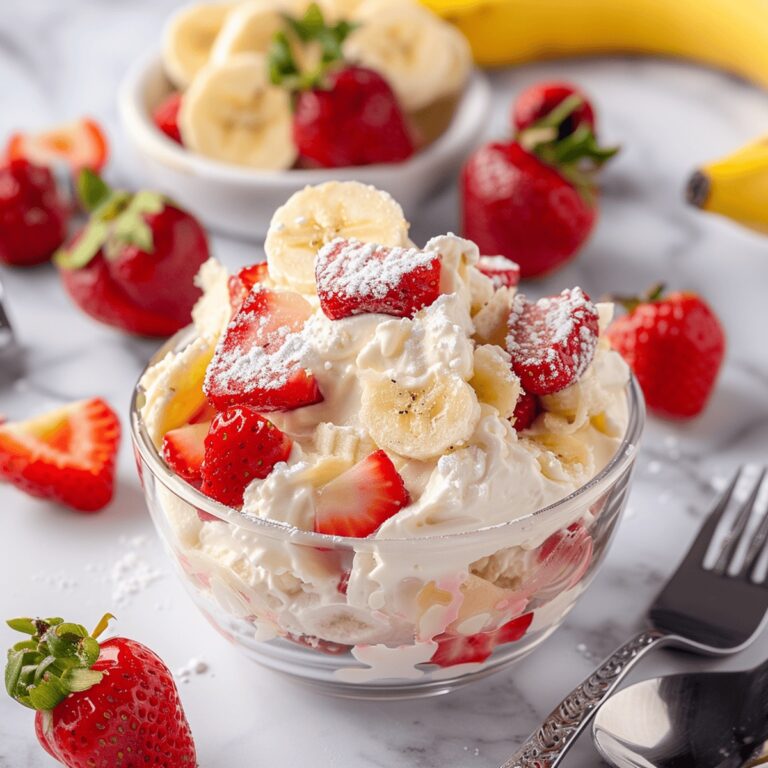 Juicy Strawberry Banana Cheesecake Salad Recipe