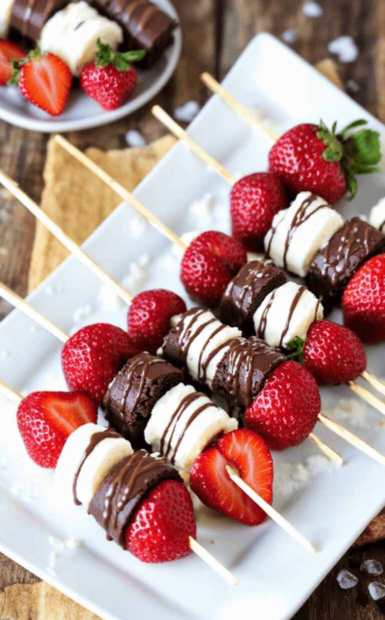 Strawberry Brownie Kabobs Recipe