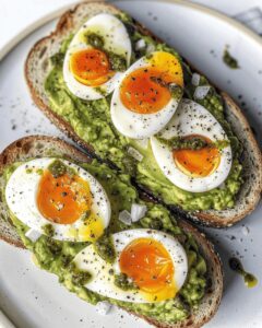 Creamy Jammy Egg, Avocado & Pesto Toast Recipe