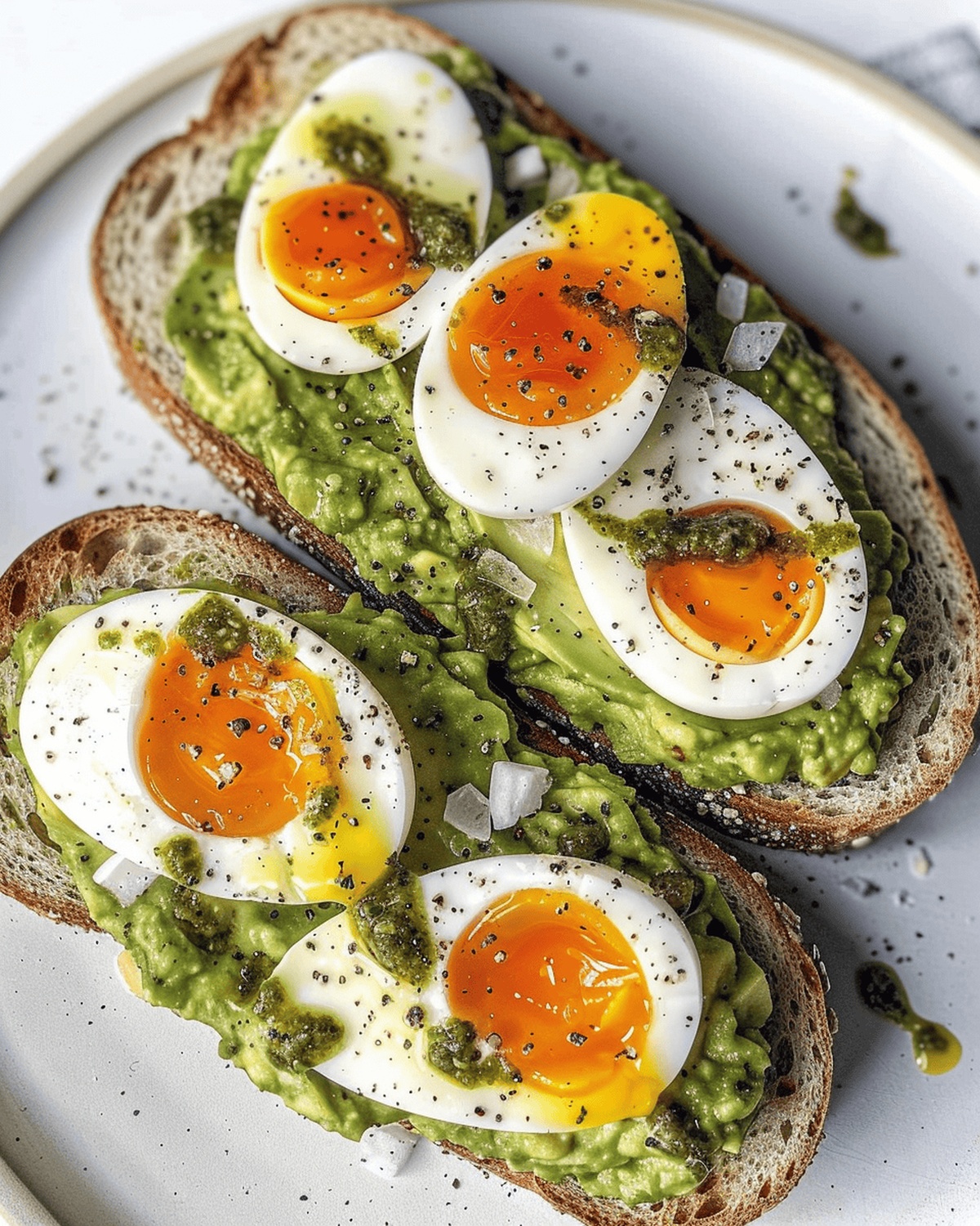 Creamy Jammy Egg, Avocado & Pesto Toast Recipe