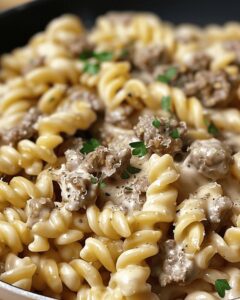 Creamy Beef and Rotini Alfredo Recipe