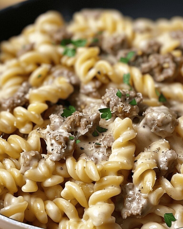 Creamy Beef and Rotini Alfredo Recipe