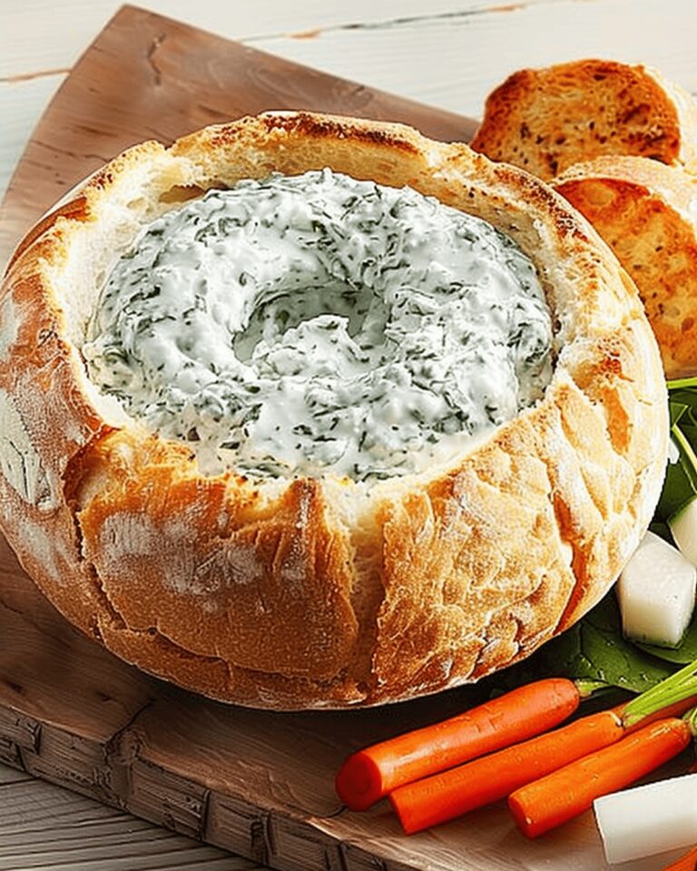 Spinach Dip in a Bread Bowl Recipe