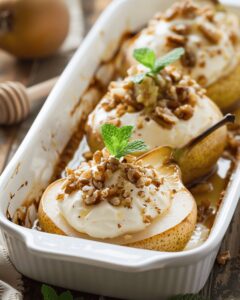 Baked Pears with Cream Cheese and Walnut Delight Recipe