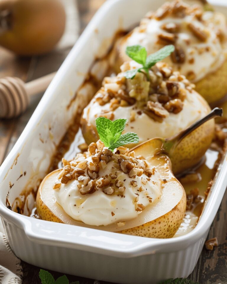 Baked Pears with Cream Cheese and Walnut Delight Recipe
