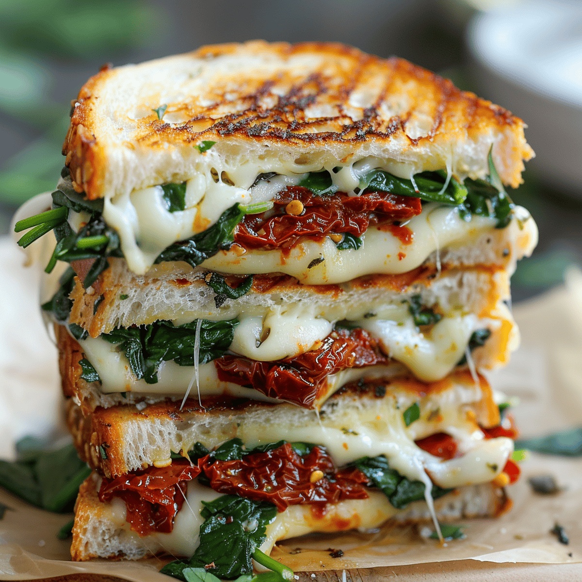 Sun-Dried Tomato, Spinach, and Ricotta Grilled Cheese Recipe