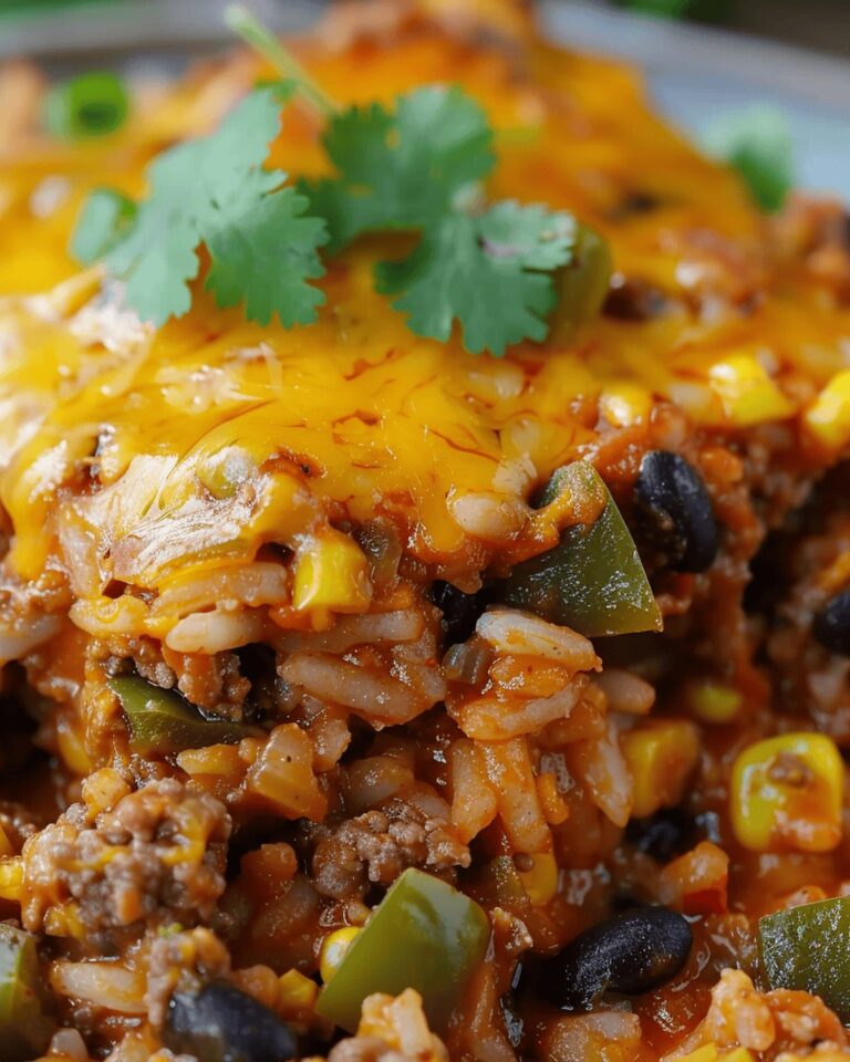 Hearty Beef Enchilada Casserole with Rice Recipe