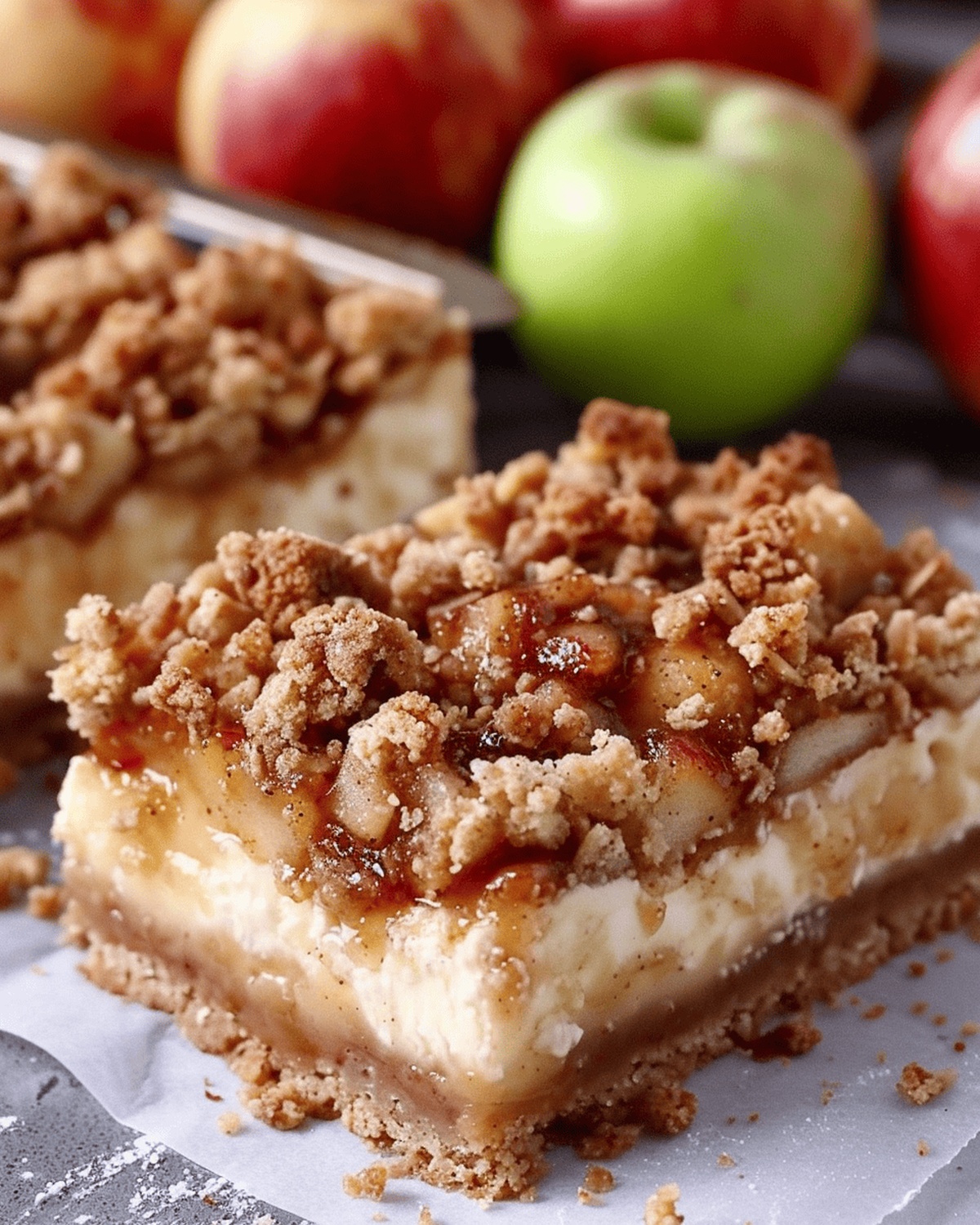 Apple Crisp Cheesecake Bars Recipe