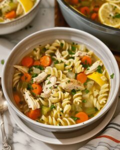 Cozy Lemon Ginger Chicken Noodle Soup Recipe
