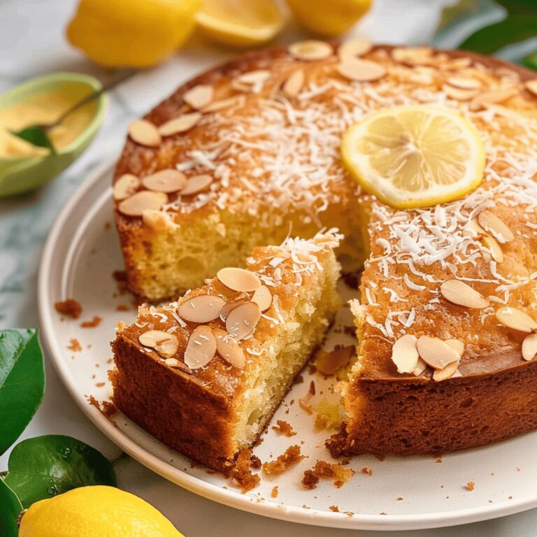 Easy Lemon Coconut Almond Cake Recipe