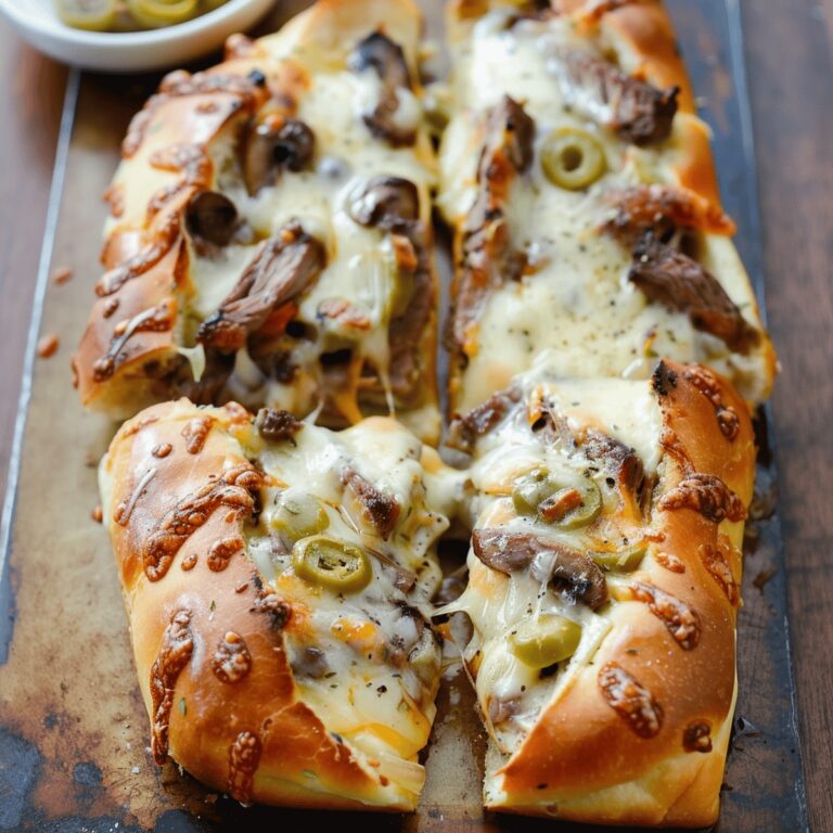 Philly Cheese Steak Cheesy Bread Recipe