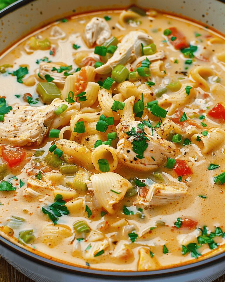Creamy Parmesan Cajun Chicken Pasta Soup Recipe