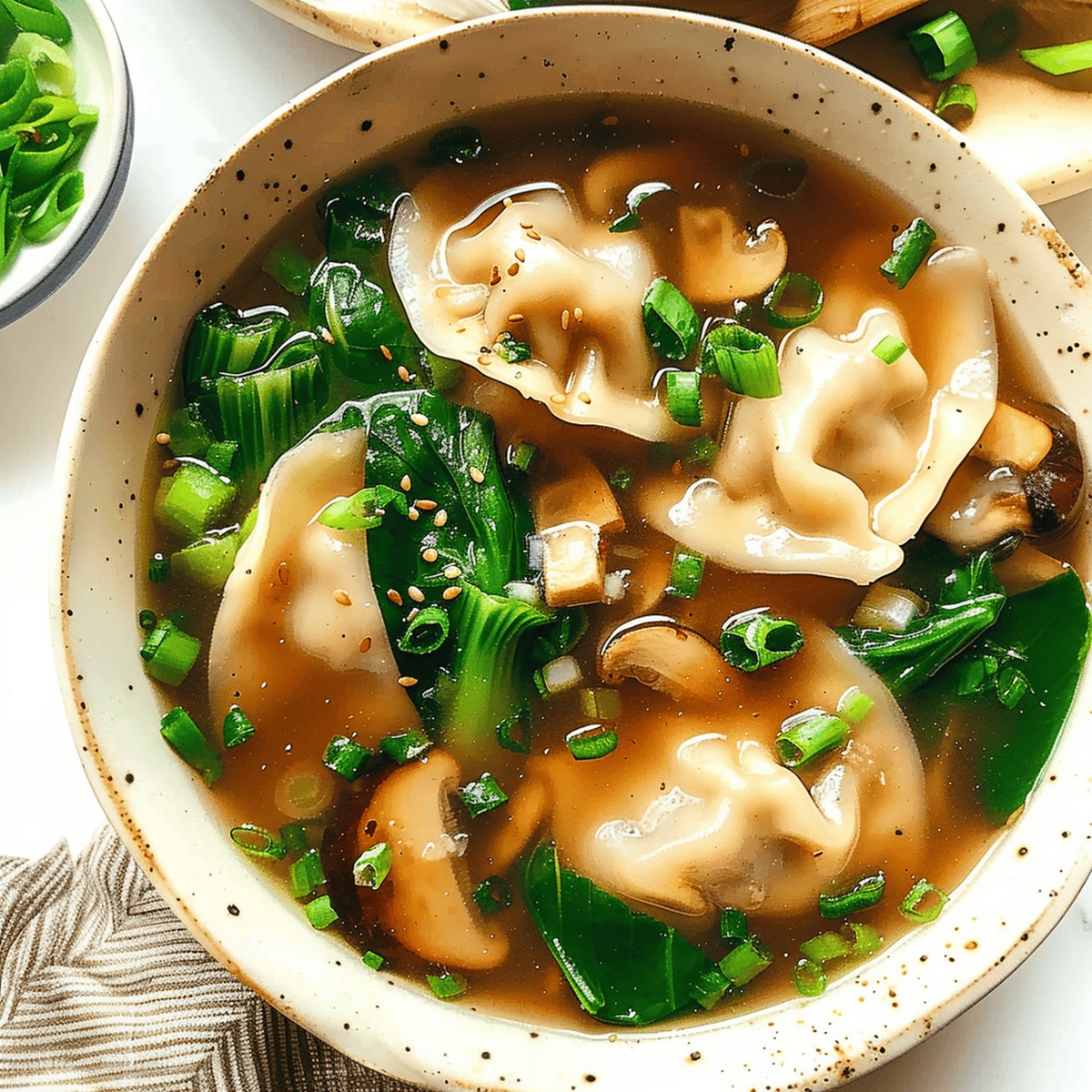 Shiitake & Bok Choy Potsticker Soup Recipe